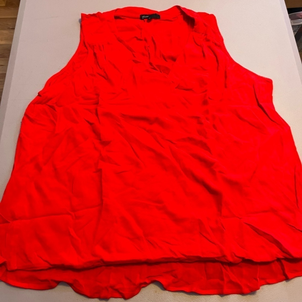 GIBSON NORDSTROM PLUS SIZE(2X) DRESSY RED TANK TOP